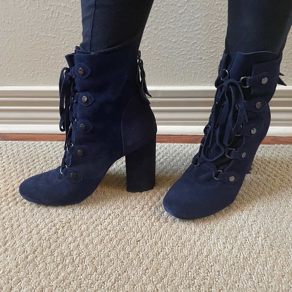 Splendid Blue Suede Ankle Boots (8 US)